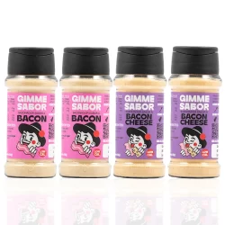 PACK LOCOS POR EL BACON | Sazonadores Vegetales de Bacon y Bacon con Queso (Pack x4) | Sabor Intenso, Sin Gluten, Sin Alérgenos