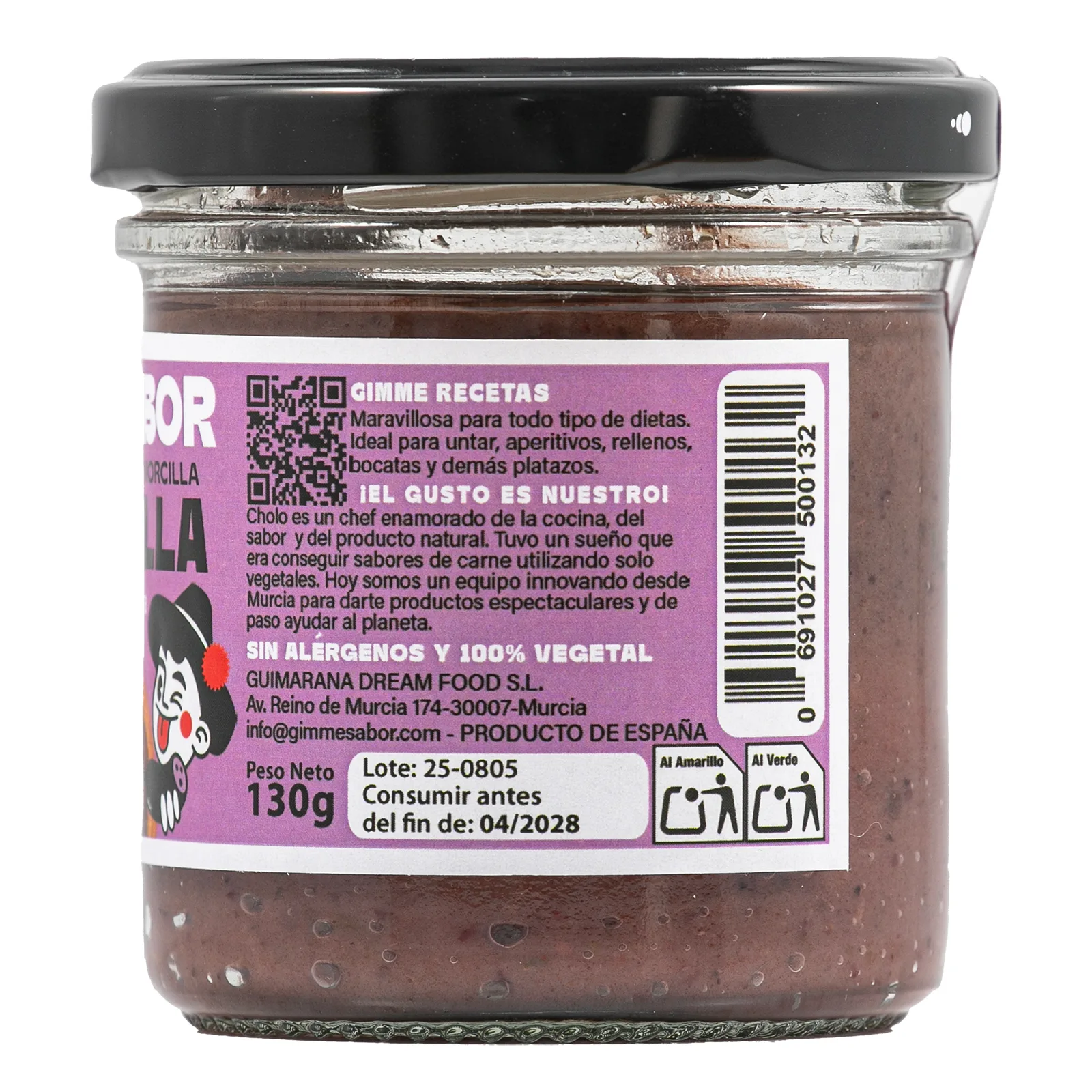 Pate vegetal sabor morcilla Gimme Sabor