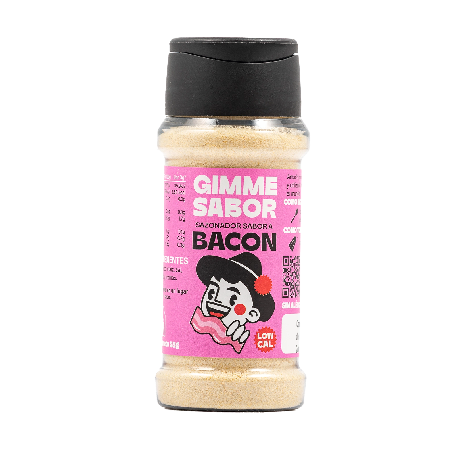 Sazonador Vegetal Sabor a Bacon Gimme Sabor en bote PET reciclado 55g