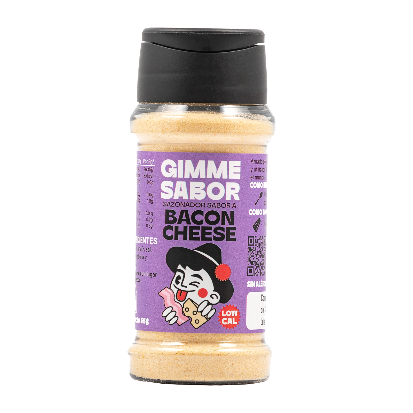 Sazonador Vegetal Sabor a Bacon y Queso Gimme Sabor bote 55g