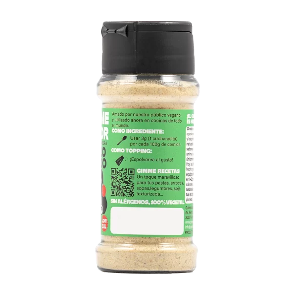 Sazonador vegetal sabor Pollo Asado Gimme Sabor en envase PET reciclado, sin gluten ni alérgenos.