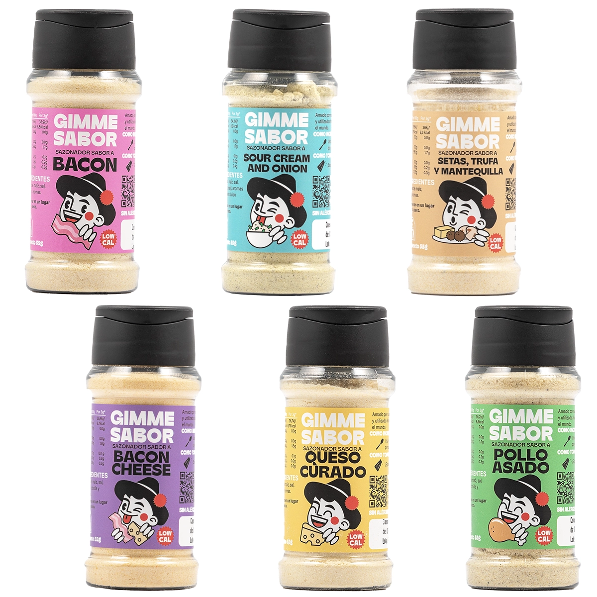 Pack del Chef Gimme Sabor 6 Sazonadores Vegetales Sin Gluten Sin Alérgenos