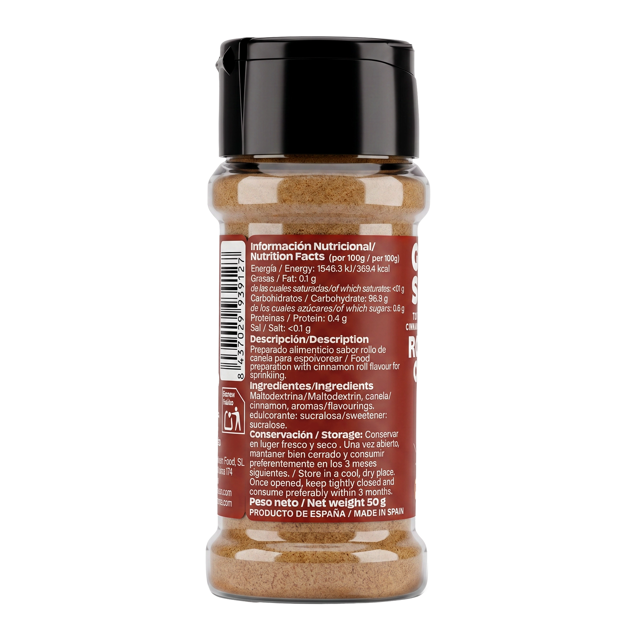 Toque Dulce Rollo de Canela 50 g Bote Toque Dulce Rollo de Canela 50 g de Gimme Sabor