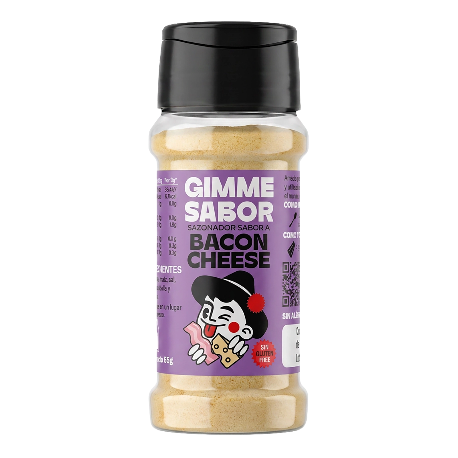 Sazonador Vegetal Sabor a Bacon y Queso Gimme Sabor bote 55g