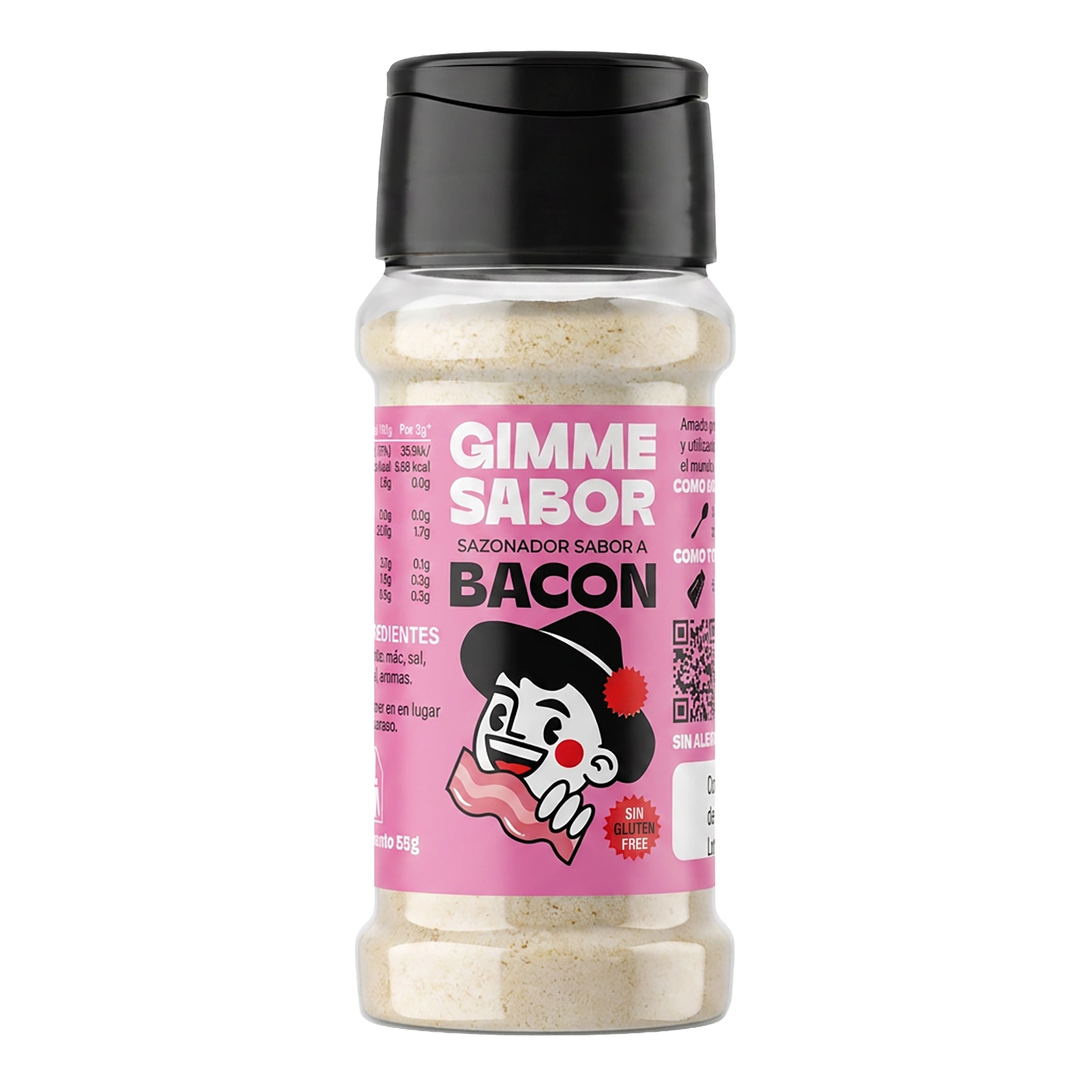 Sazonador Vegetal Sabor a Bacon Gimme Sabor en bote PET reciclado 55g