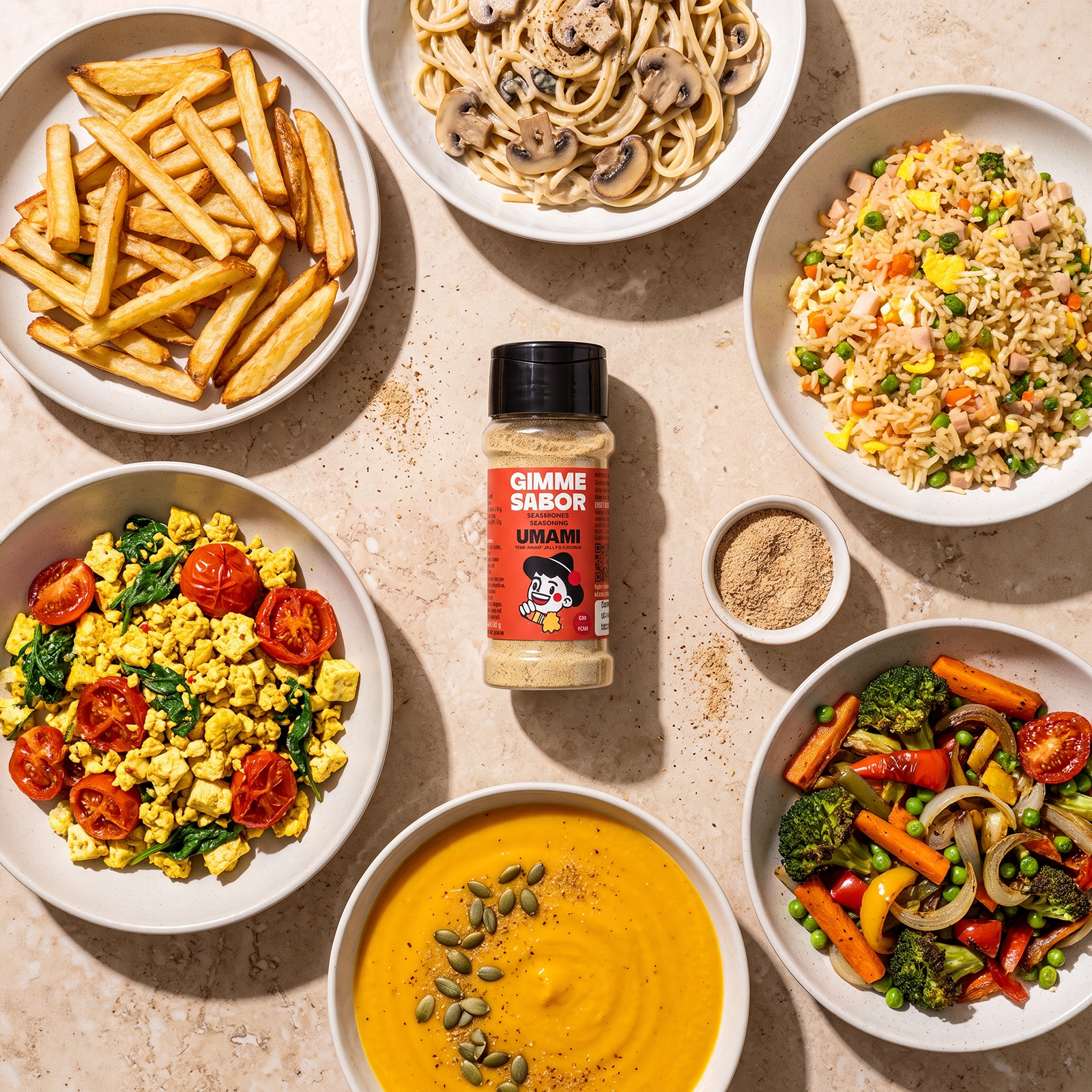 Umami-todos los platos Sazonador vegetal Umami Gimme Sabor