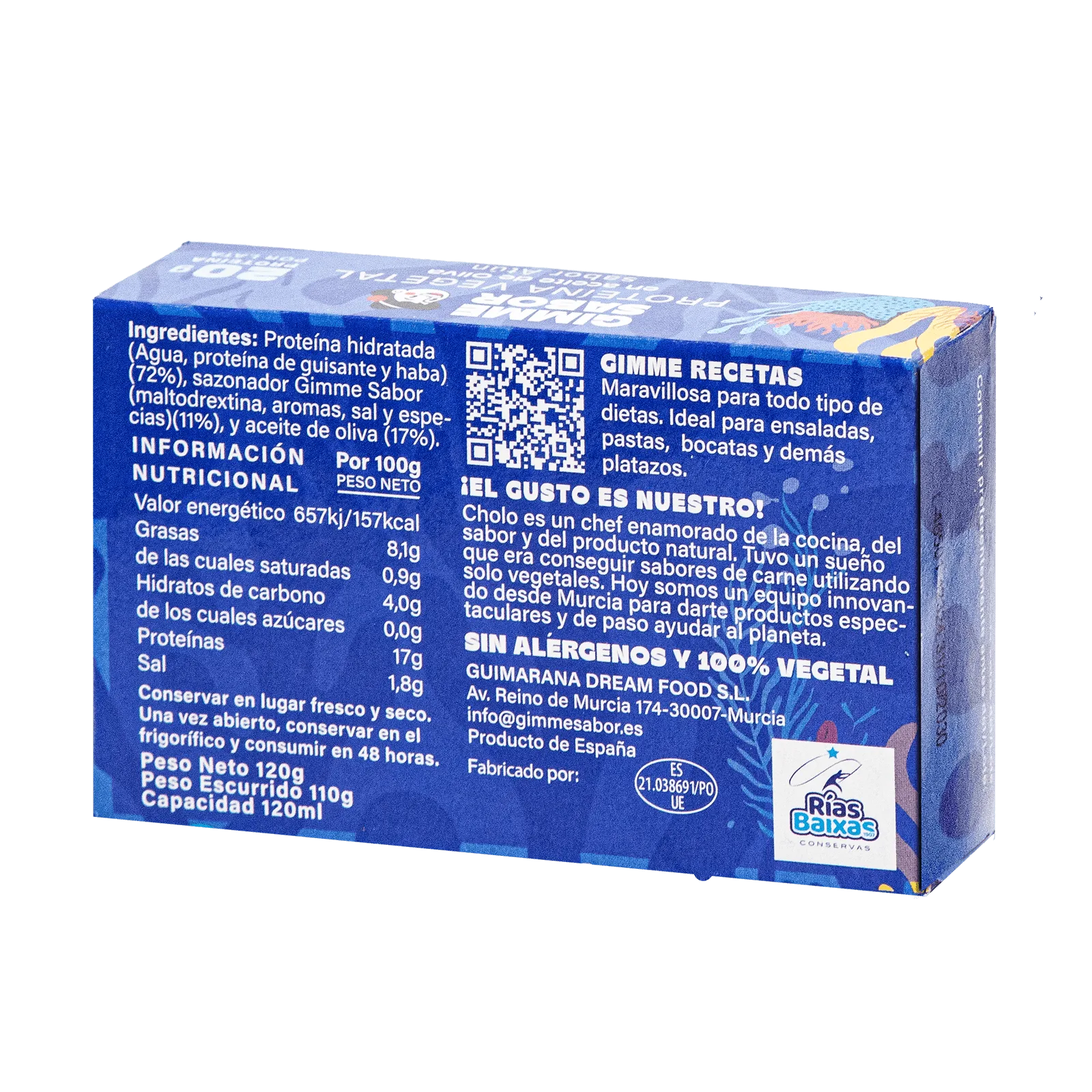 caja-trasera proteína vegetal sabor atún Gimme Sabor