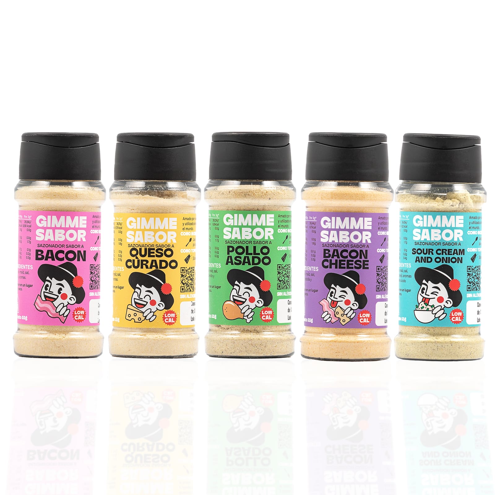 Pack Básicos Gimme Sabor con 5 sazonadores vegetales en envase PET reciclado